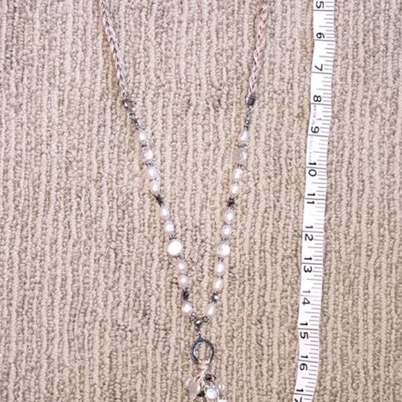 Chico's Long Faux Pearl Statement Necklace - Picture 2 of 3